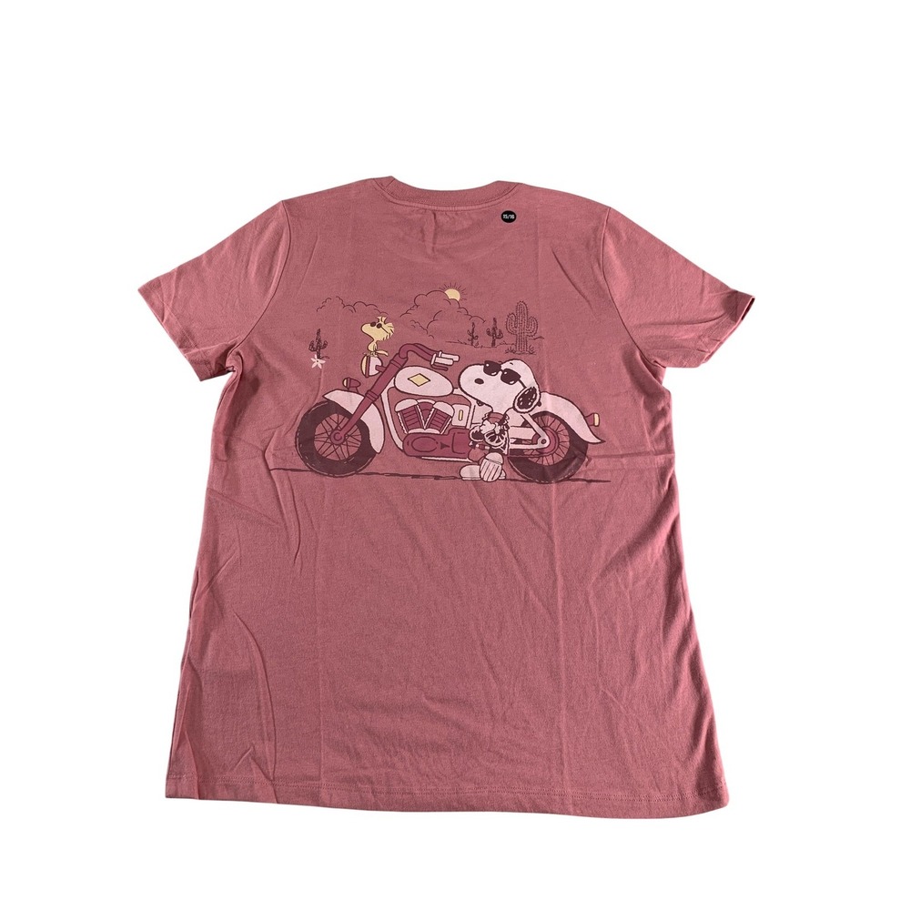 Snoopy Los Angeles Biker Club Shirt Youth 15/16 Pink Abercrombie Kids Graphic on